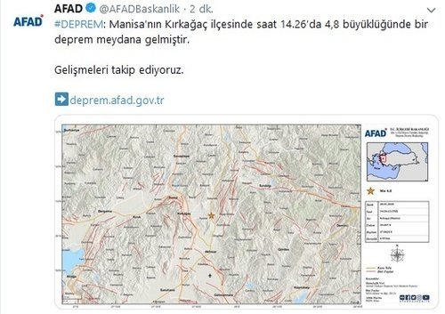 Son dakika! Manisa’da 4.8 büyüklüğünde deprem! Son depremler