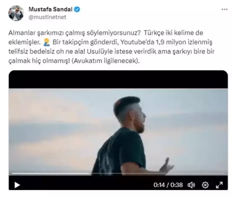Mustafa Sandal: Almanlar şarkımızı çalmış!