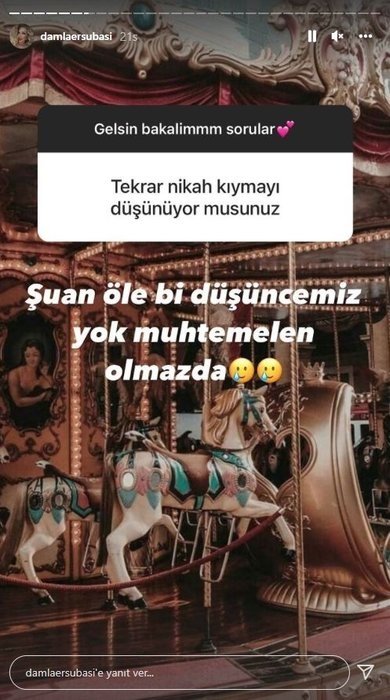 Damla Ersubaşı takipçisine verdiği yanıtla dikkat çekti