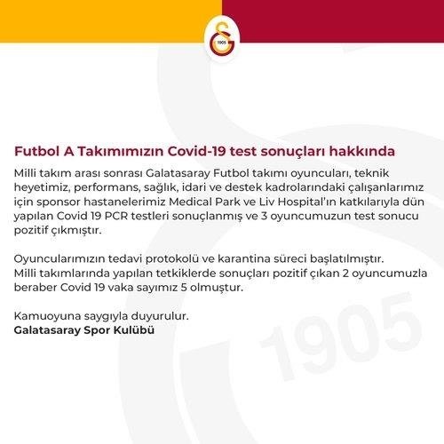 Galatasaray’da koronavirüs şoku! Vaka sayısı 5’e yükseldi