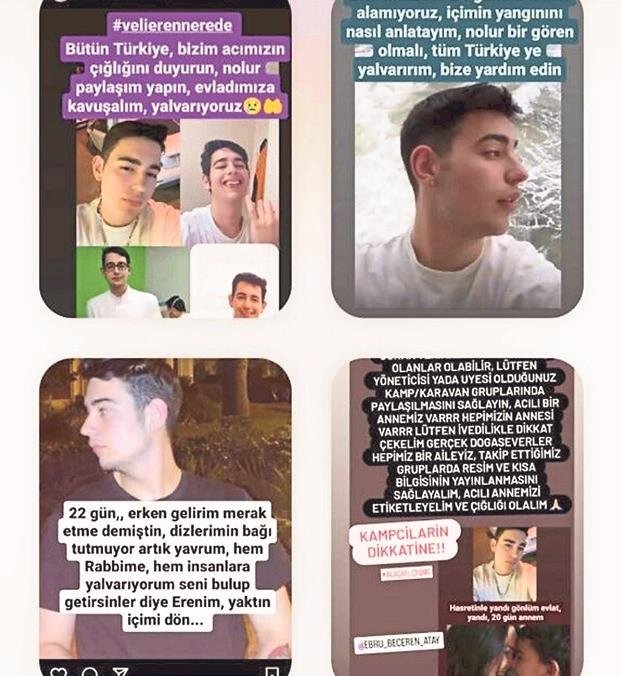 Ünlü isimlerden kayıp Veli Eren paylaşımı