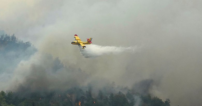 İspanyol yangın söndürme uçakları Köyceğiz’e müdahale ediyor