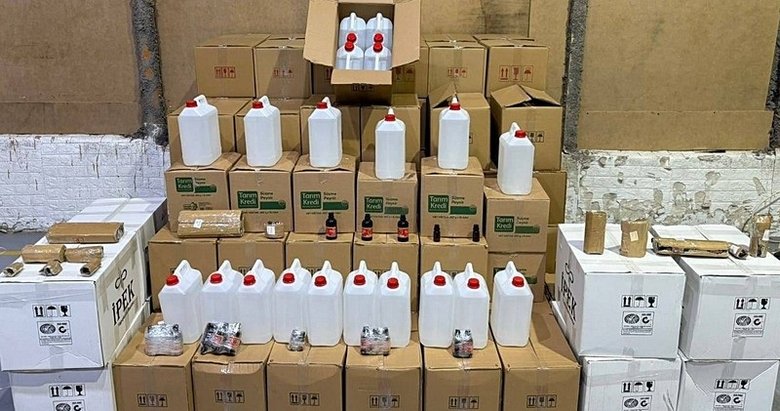 Binlerce litre etil alkol bulundu