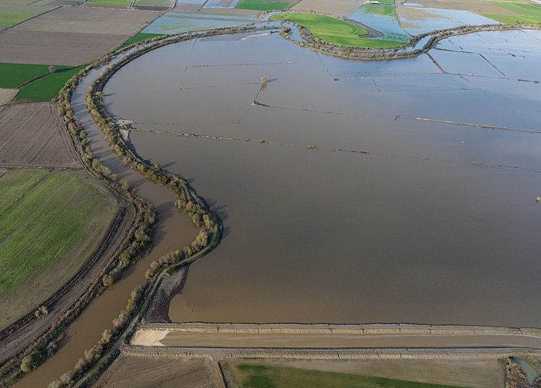 Büyük Menderes Nehri’nin taştığı bölge dronla görüntülendi