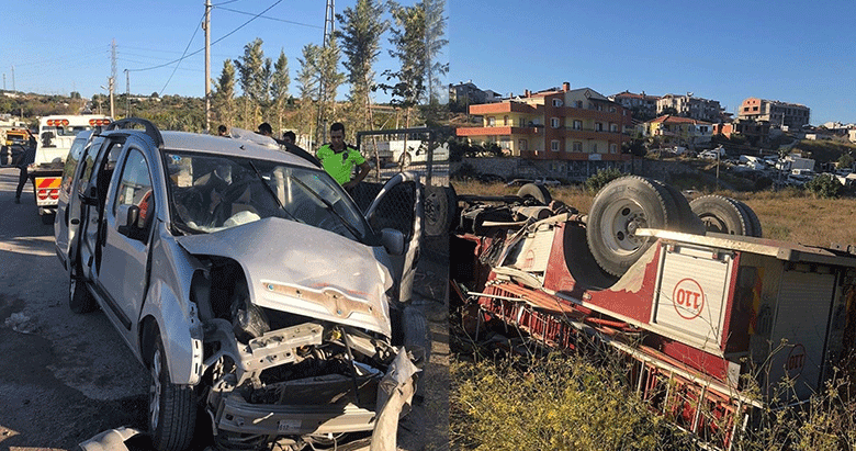 İzmir Urla’da itfaiye aracı ile otomobil çarpıştı: 4 yaralı