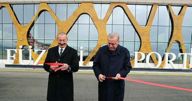 Karabağ’daki Fuzuli Havalimanı’nın açılışını Başkan Erdoğan ve Aliyev yaptı