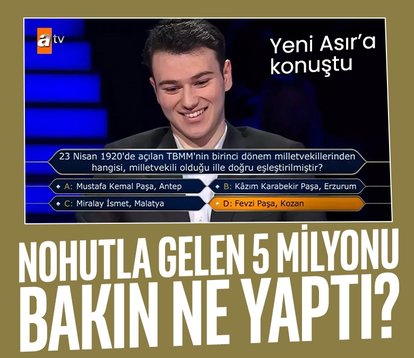 Nohutla gelen 5 milyonu eğitimine ayırdı