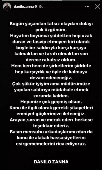 Danilo Zanna darp edildi! İtalyan şeften açıklama geldi