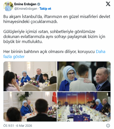 Başkan Erdoğan devlet himayesindeki çocuklarla iftarda buluştu