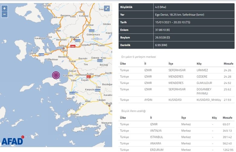 Son dakika: İzmir Seferihisar’da 4 büyüklüğünde deprem meydana geldi