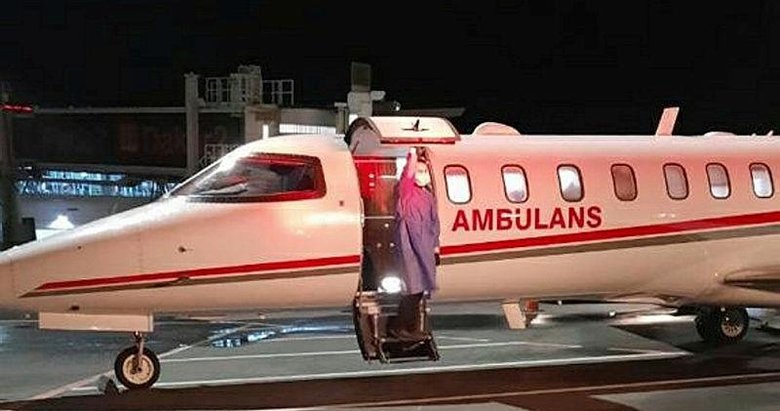 Liberya’da çalışırken sıtma teşhisi konan İzmirli Ersin Akan, ambulans uçakla Türkiye’ye getirildi