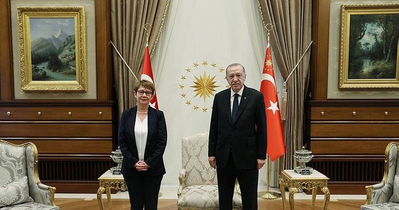 Başkan Erdoğan Avrupa İmar ve Kalkınma Bankası Başkanı Odile Renaud-Basso’yu kabul etti