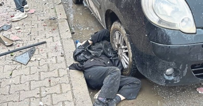 Otomobil apartmanın bahçesine uçtu