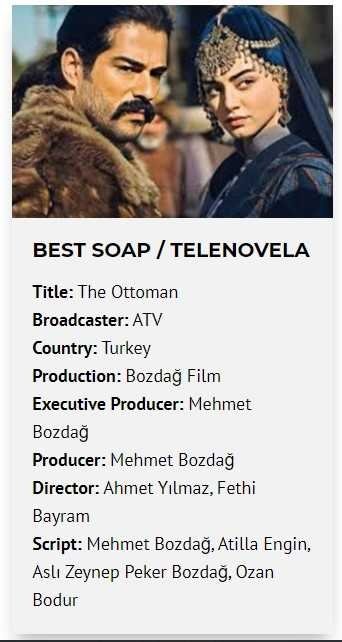 Kuruluş Osman başarısını sürdürüyor! Venedik TV Ödülleri’nde En İyi Dizi Ödülünü aldı!