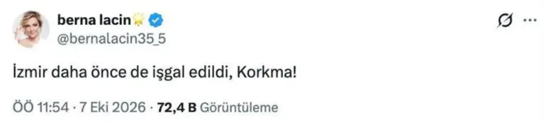 SON DAKİKA: Berna Laçin’in İzmir paylaşımına soruşturma