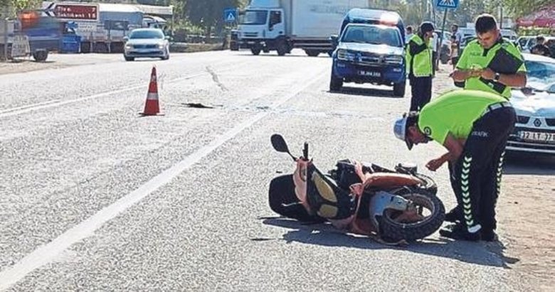 Motosikletin sürücüsü can verdi