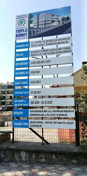 Edremit hükümet konağı hızla yükseliyor