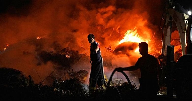 Bodrum’da korkutan yangın!  Bahçe atıkları toplama alanı alev aldı