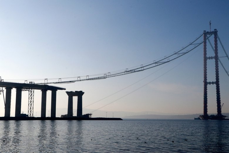 1915 Çanakkale Köprüsü kedi yolu tamamlandı sıra ana halatlarda