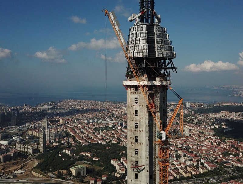 Küçük Çamlıca TV-Radyo Kulesi inşaatında sona yaklaşılıyor