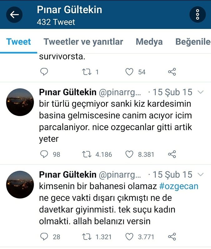 Muğla’da vahşice öldürülen Pınar’dan yürek yakan Özgecan paylaşımı!