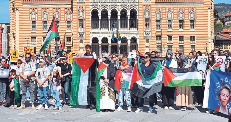 Bosna Hersek’te Filistin’e destek gösterisi düzenlendi