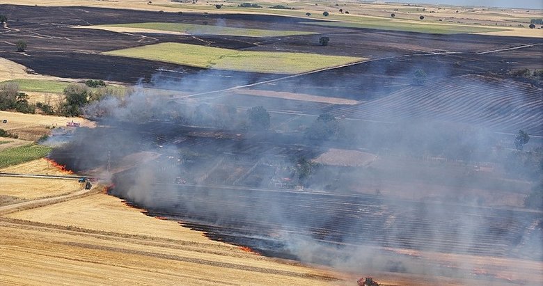Son dakika haberi: Edirne’de anız yangını! Karayolu çift yönlü kapatıldı