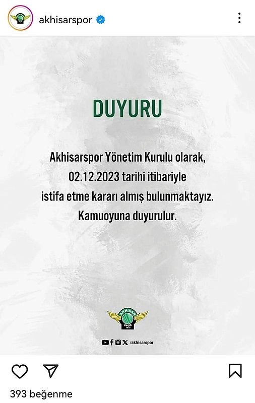 Akhisarspor’da şok gelişme: O maçın ardından istifa ettiler