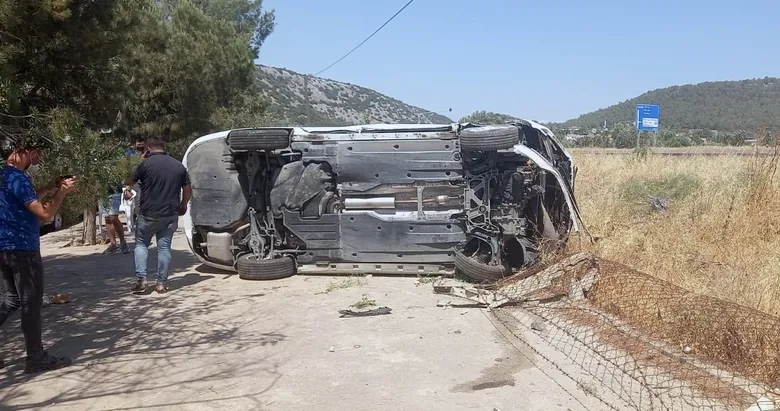 Muğla’da ki otomobil şarampole devrildi: 3 yaralı
