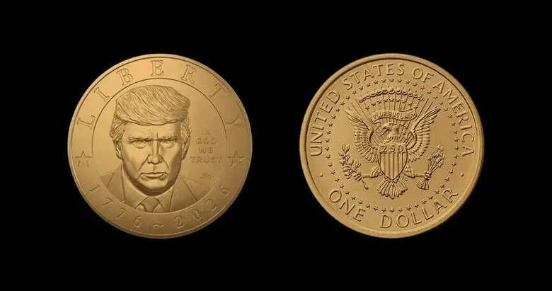 Trump, portresini 1 dolarlık özel madeni paraya bastırdı