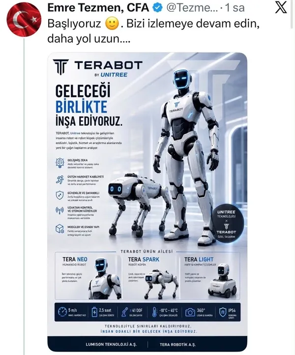 TERA’nın Çin’deki Robotik iş birliğinin sonucu: TERABOT