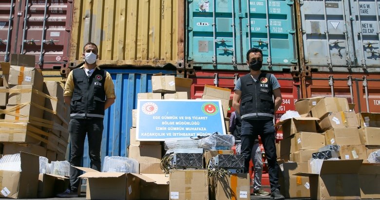 İzmir’de bitcoin üretmeye yarayan 5 milyon TL’lik kaçak cihaz ele geçirildi