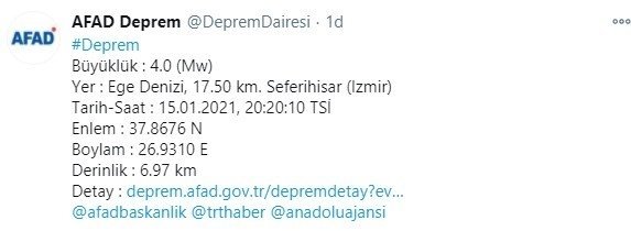 Son dakika: İzmir Seferihisar’da 4 büyüklüğünde deprem meydana geldi