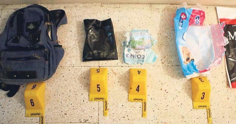 Teröristler bombaları bebek bezine saklamış