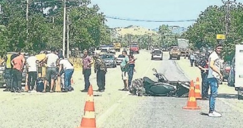 Aynı yönde giden iki motosiklet çarpıştı