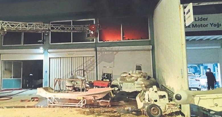 Tekne imalathanesindeki yangında 1 kişi yaralandı