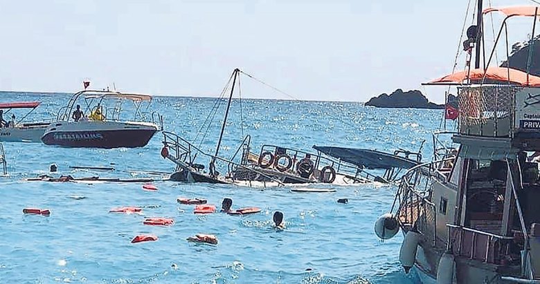 Fethiye’de tur teknesi battı