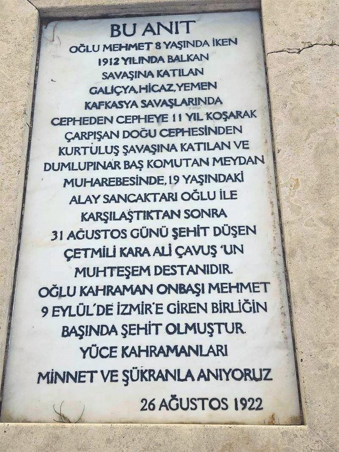 Kahraman baba - oğul Ali Çavuş ve Onbaşı Mehmet