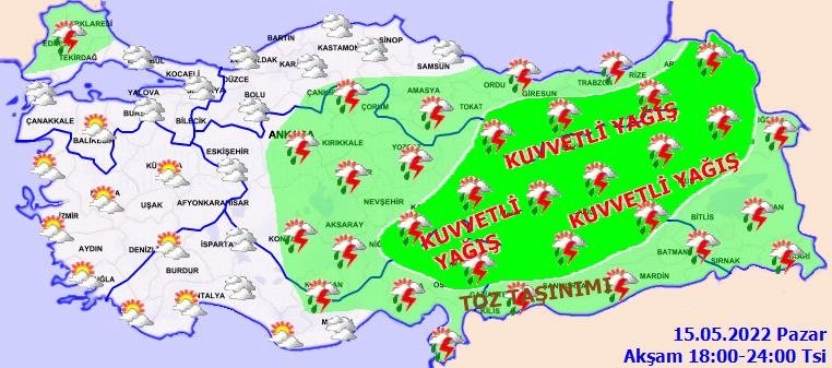 Meteoroloji’den toz taşınımı ve yağış uyarısı! Bugün hava nasıl olacak? 15 Mayıs Pazar il il hava durumu raporu