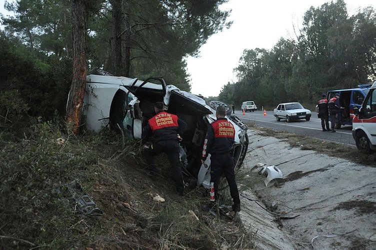 Aydın’da feci kaza! Otomobil devrildi: 2 ölü, 1 yaralı