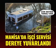 Manisa’da işçileri taşıyan minibüs devrildi
