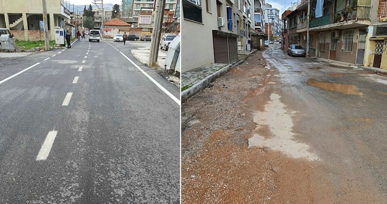 Karşıyaka’da Kılıçdaroğlu’nun geçeceği yol asfaltlandı, arka sokak çukurlu kaldı