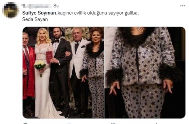Seda Sayan’ın nikah şahidi olan Safiye Soyman’ın kombini olay oldu