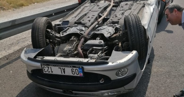 Aydın’da korkunç kaza! Otomobil takla attı