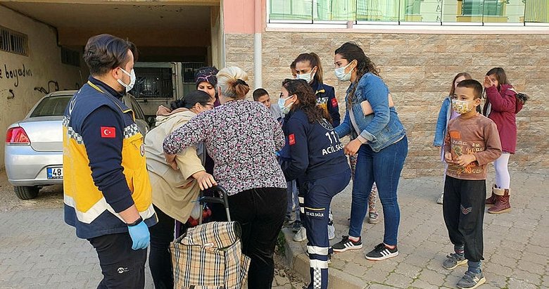 Yangın çıkan evde çocuk paniği