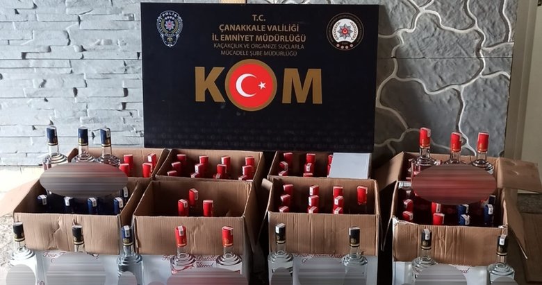 Çanakkale’de 91 şişe kaçak votka ele geçirildi