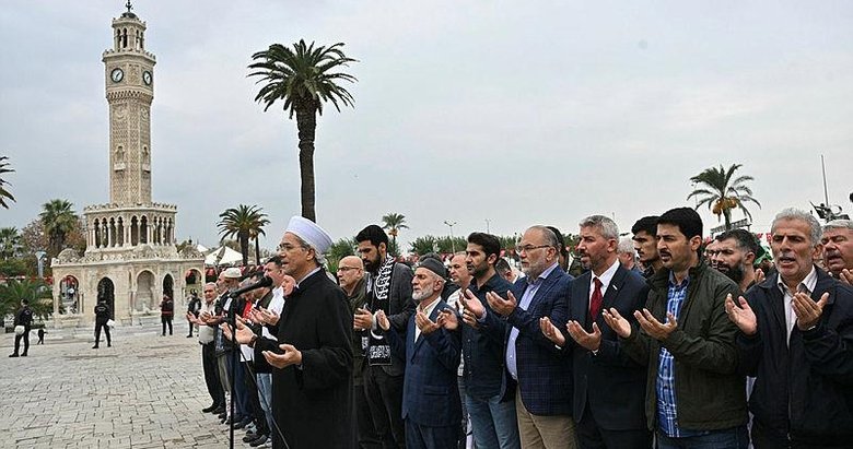 İzmir ve çevre illerde Filistin’de hayatını kaybedenler için gıyabi cenaze namazı kılındı