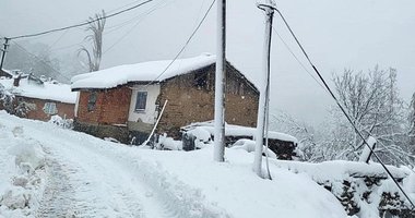 Kütahya’da yoğun kar yağışından dolayı devrilen ağaçlar enerji hatlarını kopardı