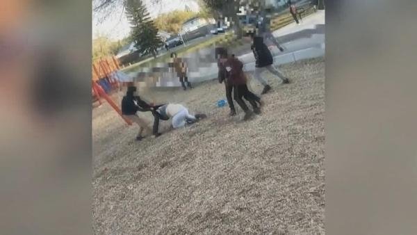 Parkta, kendilerini uyaran kadına saldırdılar
