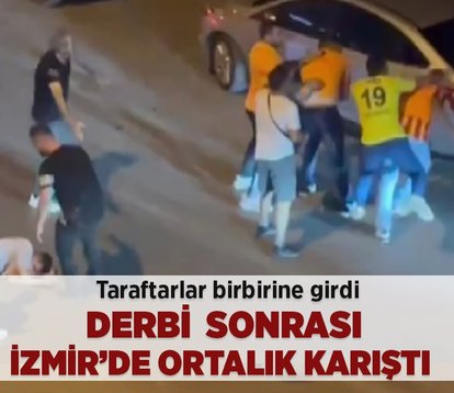 Galatasaray - Fenerbahçe derbisi sonrası İzmirli taraftarlar birbirine girdi